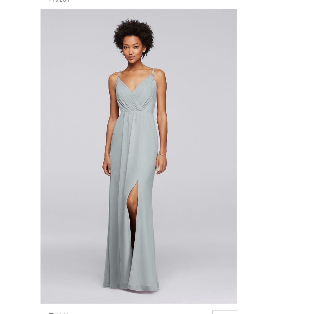 David’s Bridal Mystic/Slate Gray Bridesmaid Dress